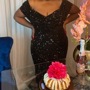 Black sequin dress